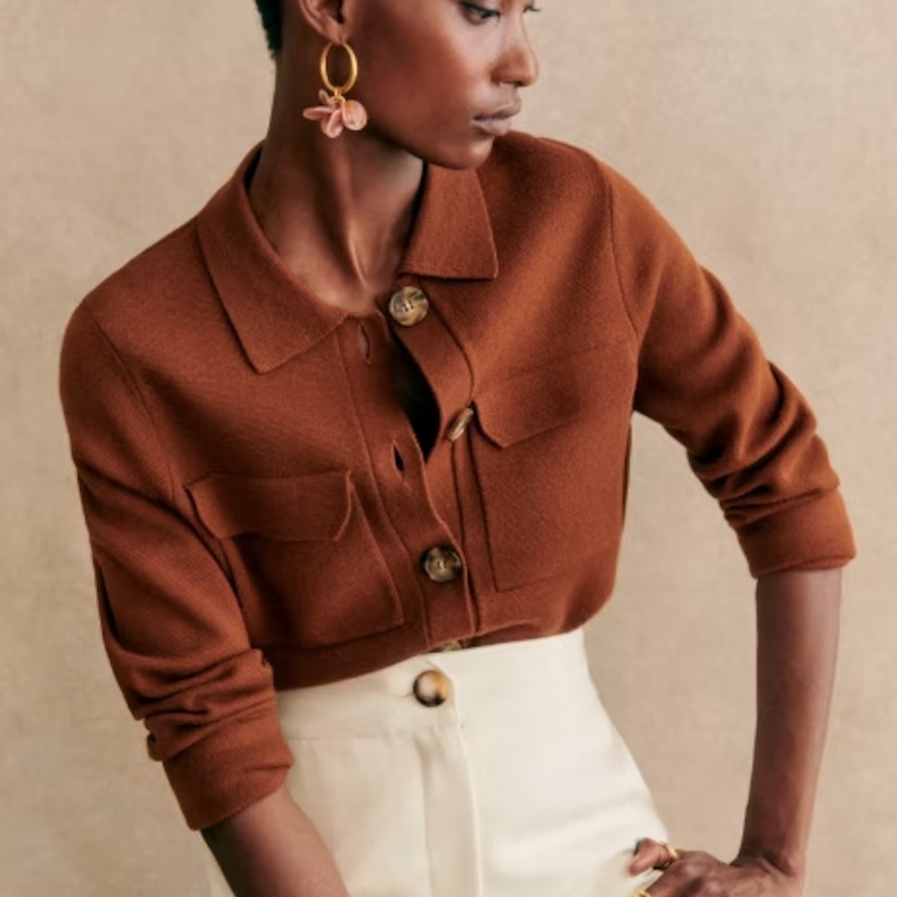 Sézane Hazelnut Betty Cardigan